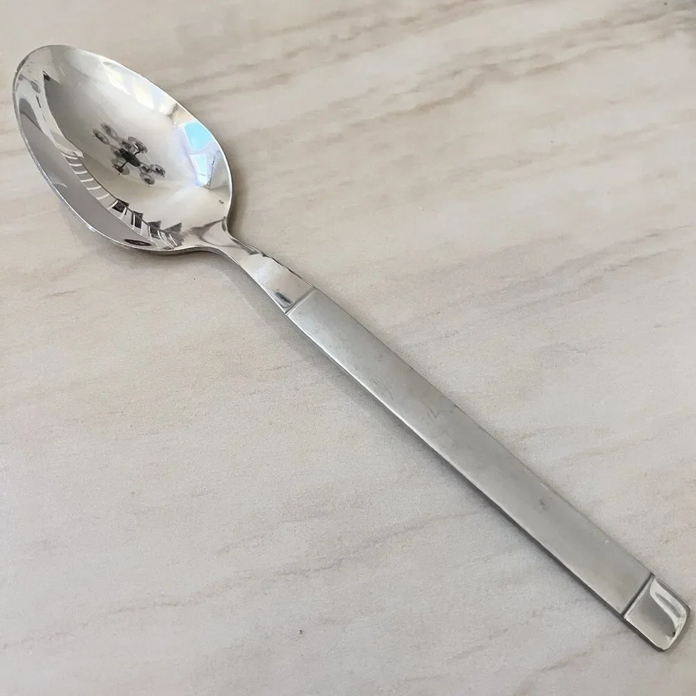 5pc FARBERWARE FRW80 Soup Spoon 8” Stainless Lines At Heel & Tip Glossy/Frosted
